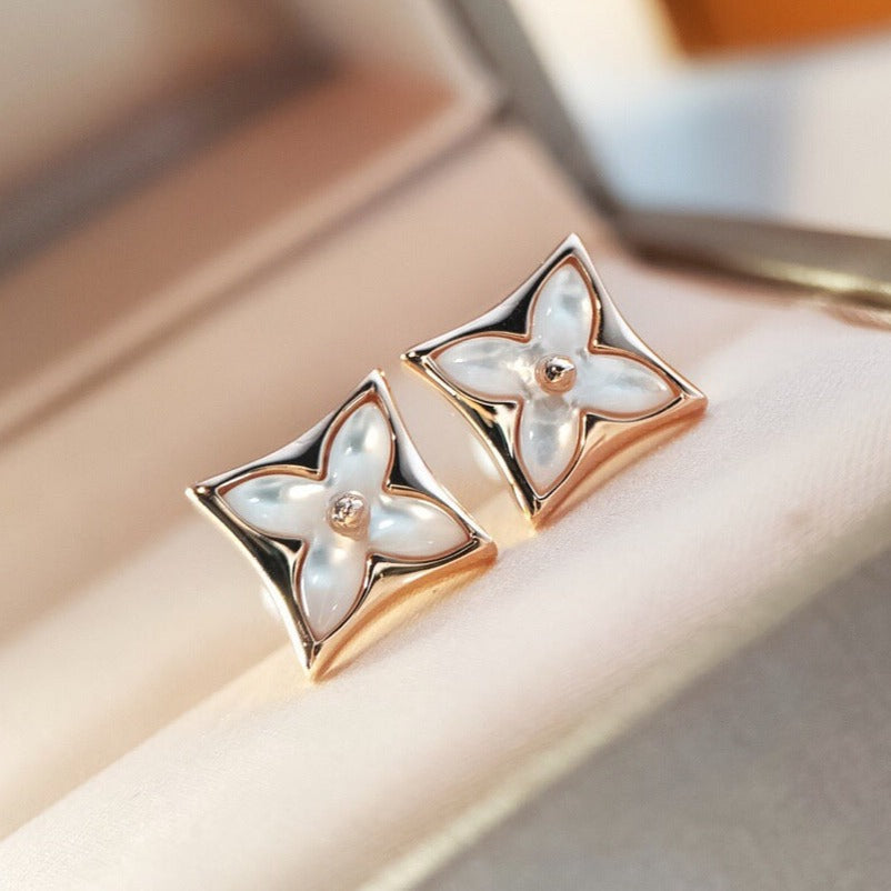 [Clara Jewels]STAR MOP PINK GOLD EARRINGS