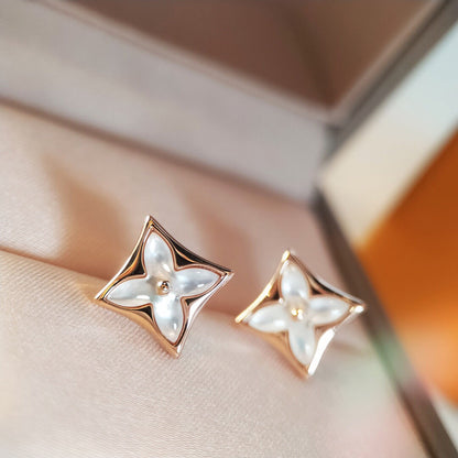 [Clara Jewels]STAR MOP PINK GOLD EARRINGS