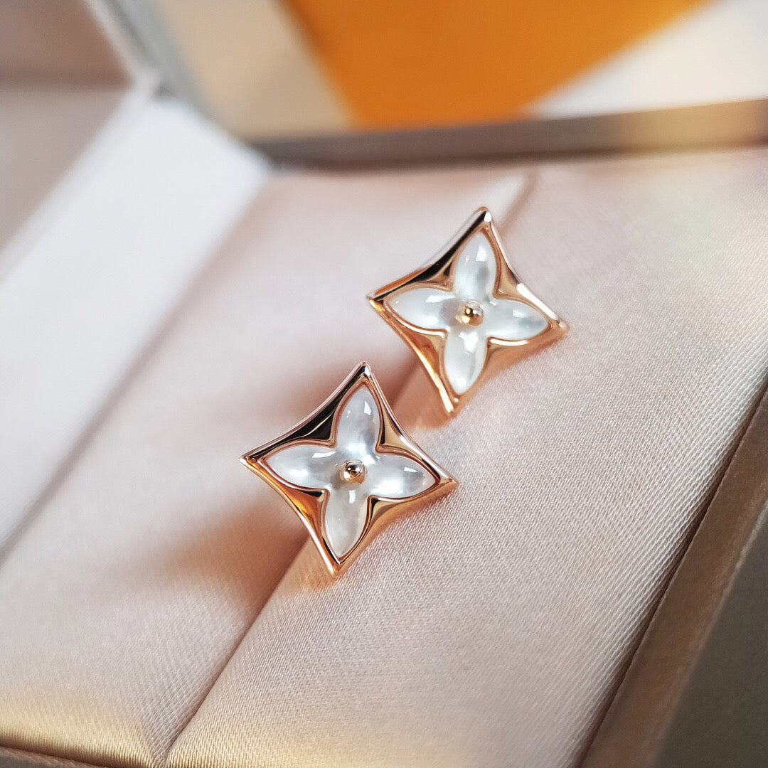 [Clara Jewels]STAR MOP PINK GOLD EARRINGS