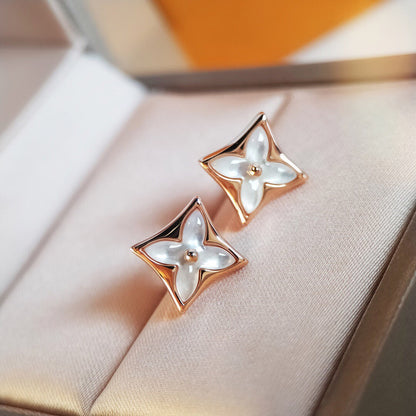 [Clara Jewels]STAR MOP PINK GOLD EARRINGS