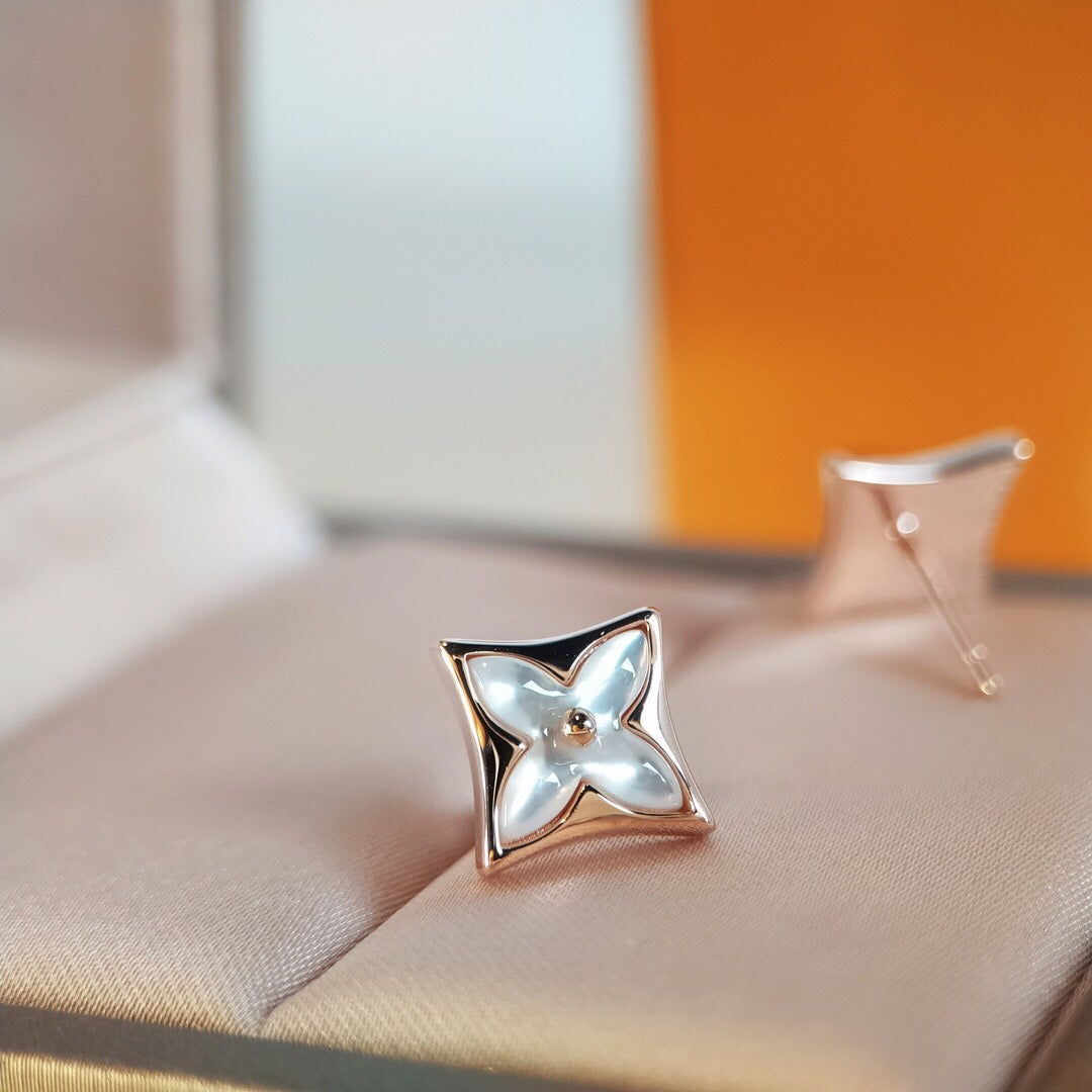 [Clara Jewels]STAR MOP PINK GOLD EARRINGS