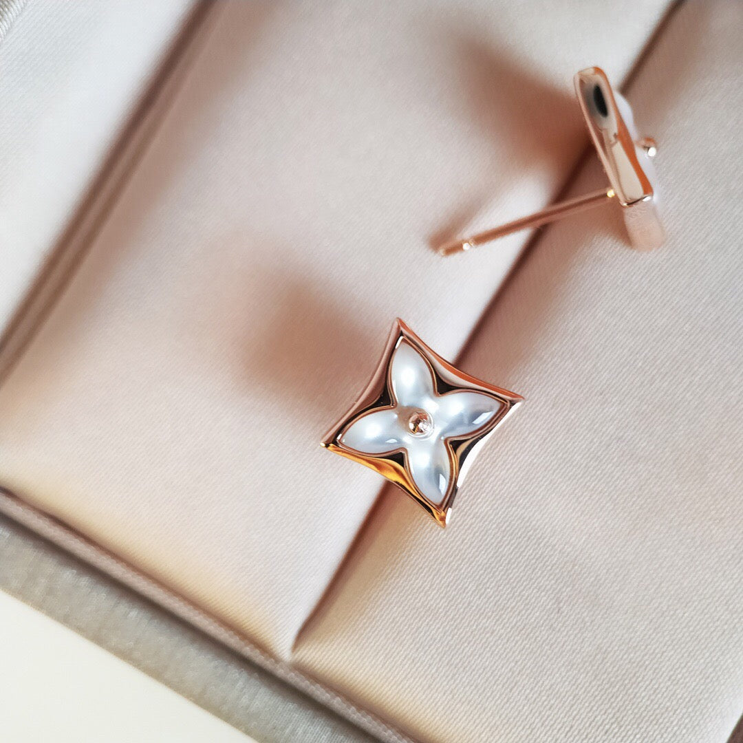 [Clara Jewels]STAR MOP PINK GOLD EARRINGS