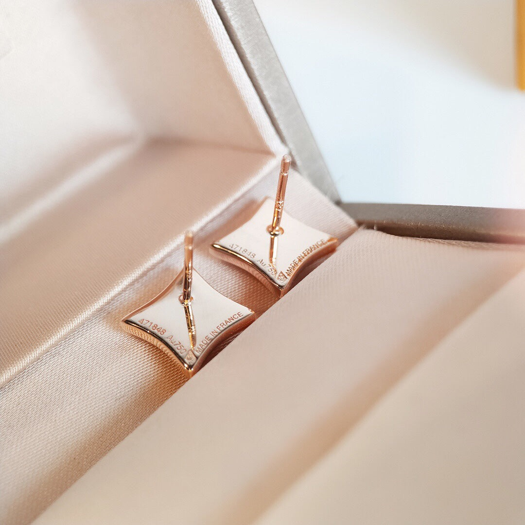 [Clara Jewels]STAR MOP PINK GOLD EARRINGS