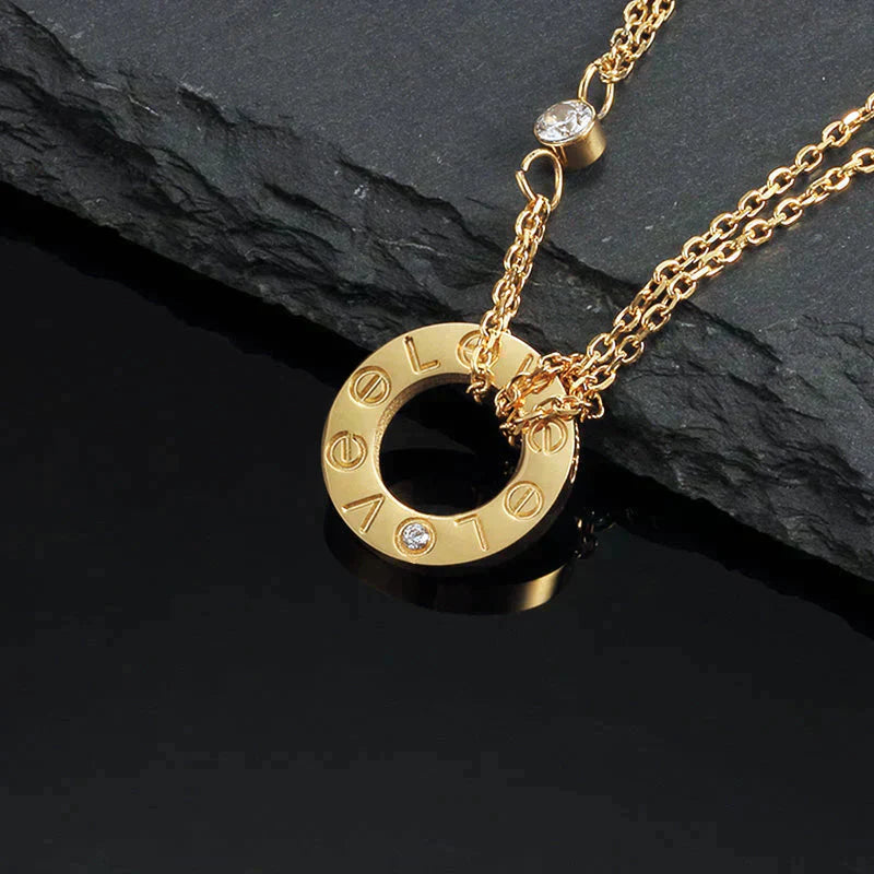 [Clara Jewels]LOVE NECKLACE 16MM 2 DIAMONDS