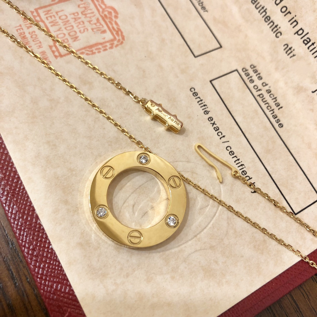 [Clara Jewels]LOVE NECKLACE 16MM 3 DIAMONDS