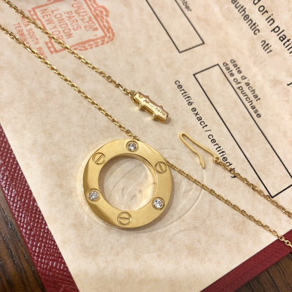 [Clara Jewels]LOVE NECKLACE 16MM 3 DIAMONDS