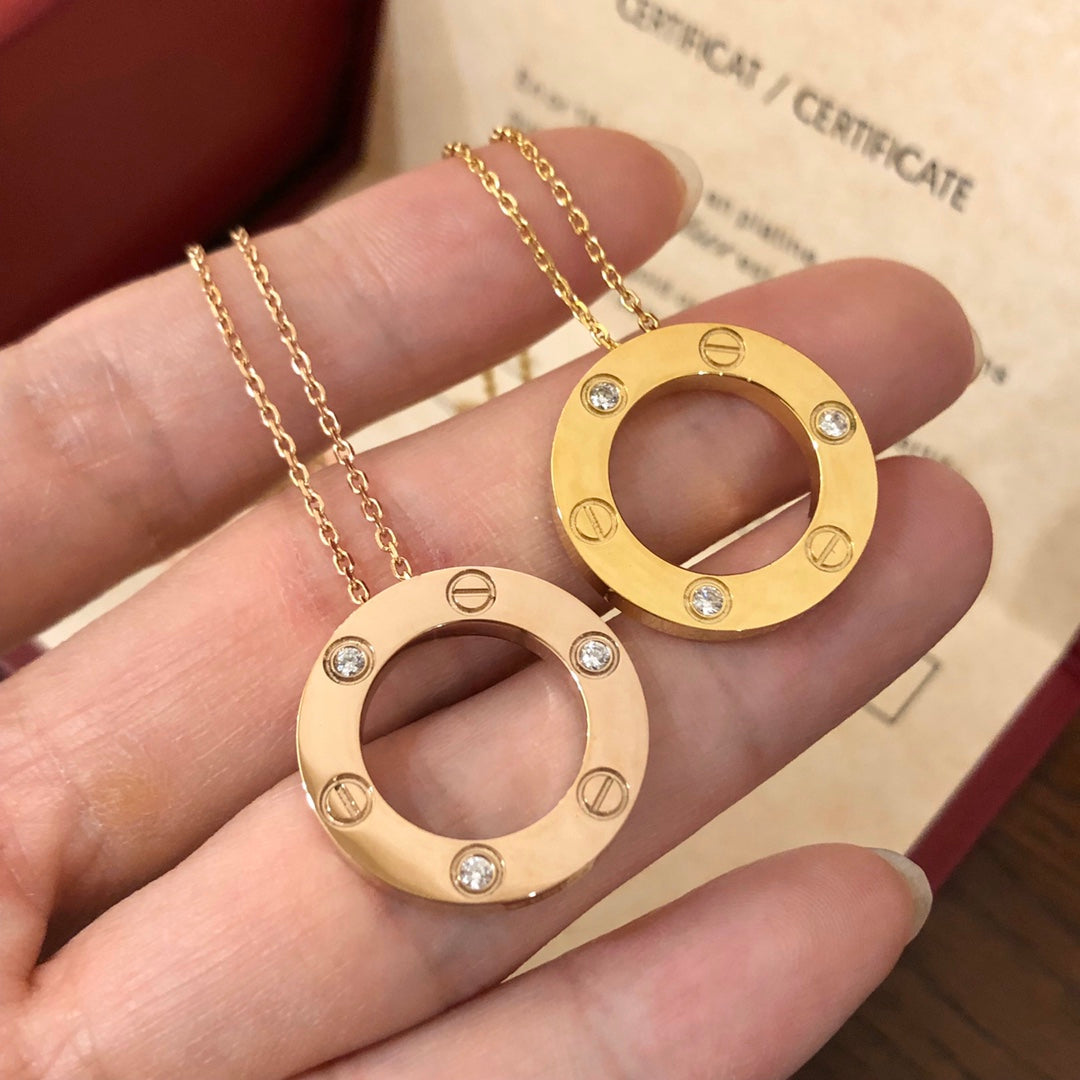 [Clara Jewels]LOVE NECKLACE 16MM 3 DIAMONDS