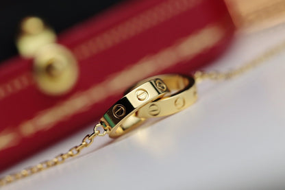 [Clara Jewels]LOVE NECKLACE DOUBLE RING GOLD