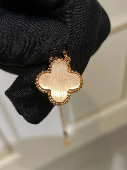 [Clara Jewels]CLOVER 15MM DIAMOND RHODONITE NECKLACE