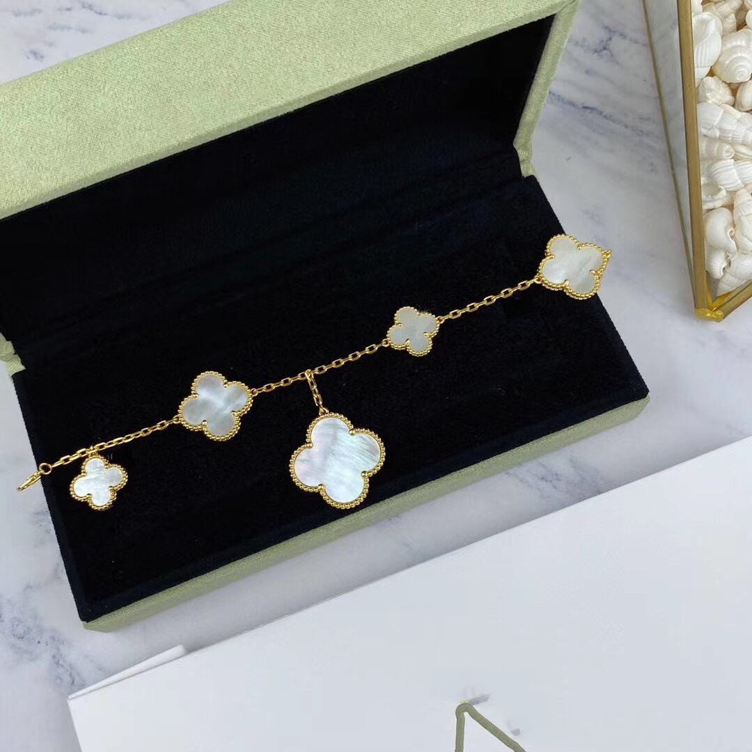 [Clara Jewels]MAGIC CLOVER MOP GOLD BRACELET 5 MOTIFS