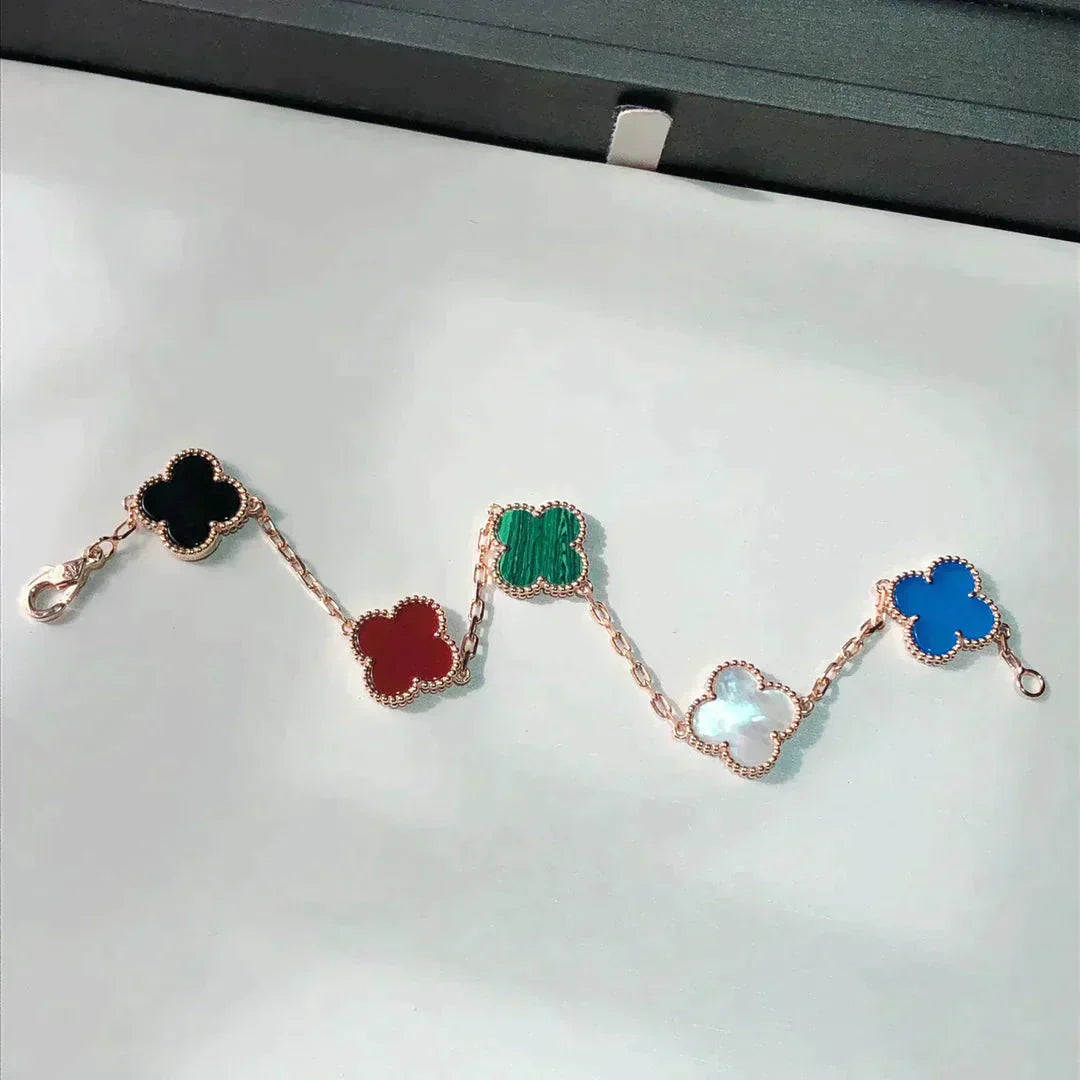[Clara Jewels]CLOVER 5 MOTIFS MULTICOLOR BRACELET