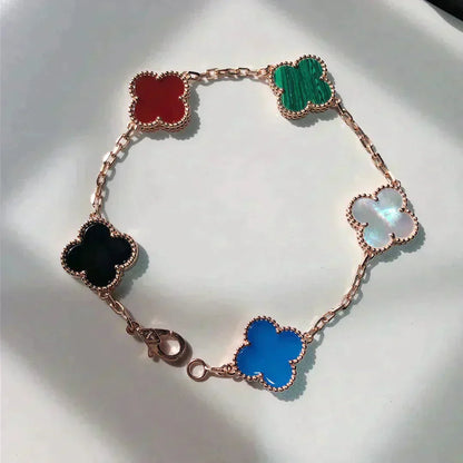 [Clara Jewels]CLOVER 5 MOTIFS MULTICOLOR BRACELET