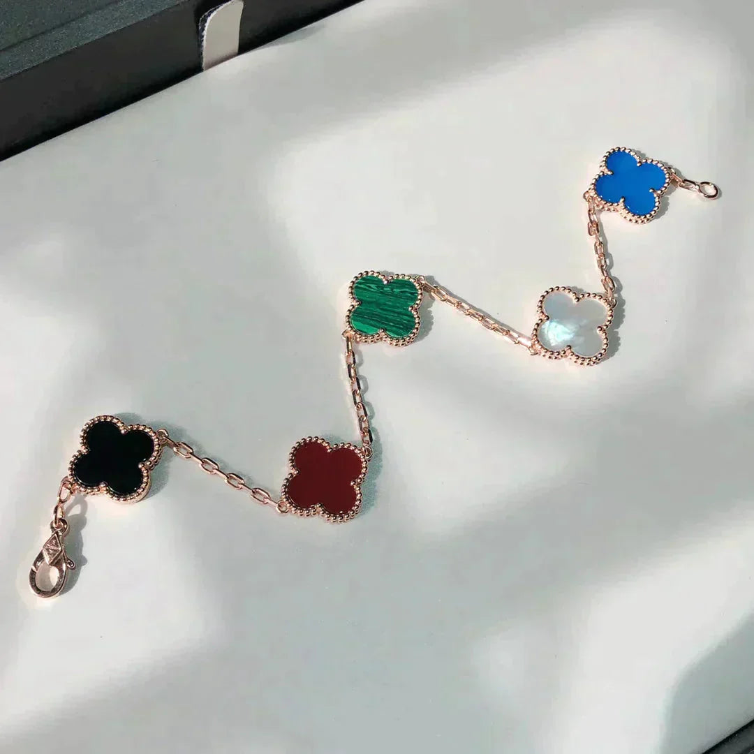[Clara Jewels]CLOVER 5 MOTIFS MULTICOLOR BRACELET