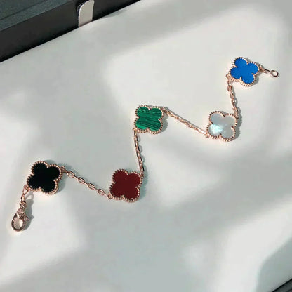 [Clara Jewels]CLOVER 5 MOTIFS MULTICOLOR BRACELET
