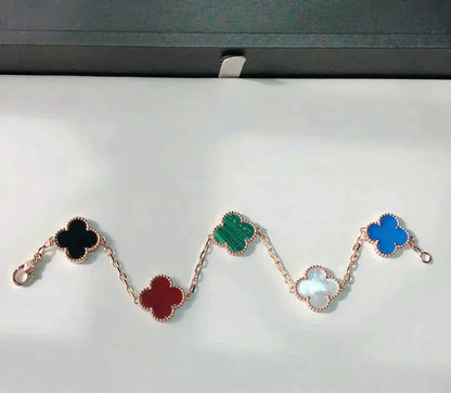 [Clara Jewels]CLOVER 5 MOTIFS MULTICOLOR BRACELET