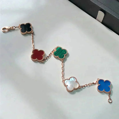 [Clara Jewels]CLOVER 5 MOTIFS MULTICOLOR BRACELET