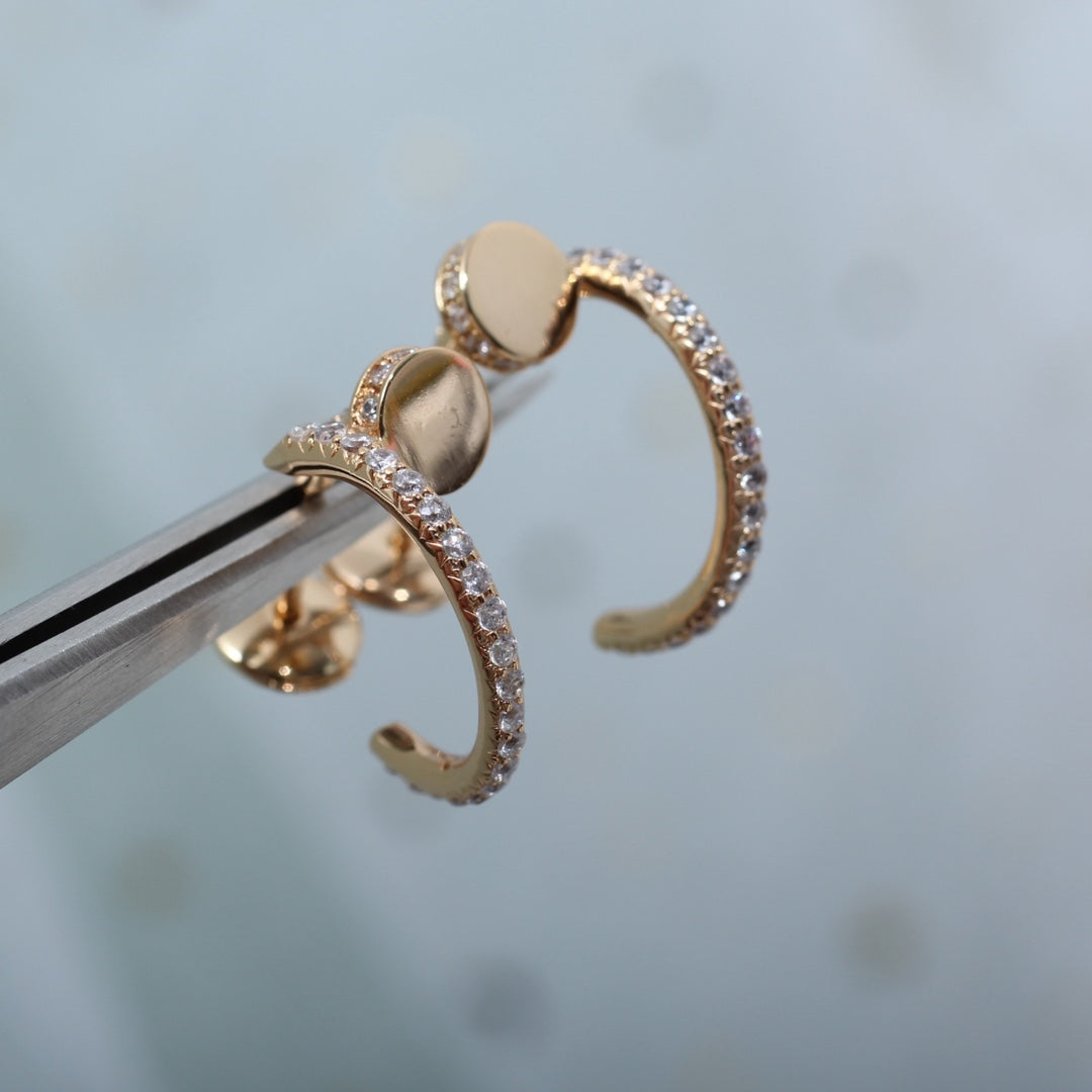 [Clara Jewels]JUSTE EARRINGS 12.75MM PINK GOLD DIAMOND