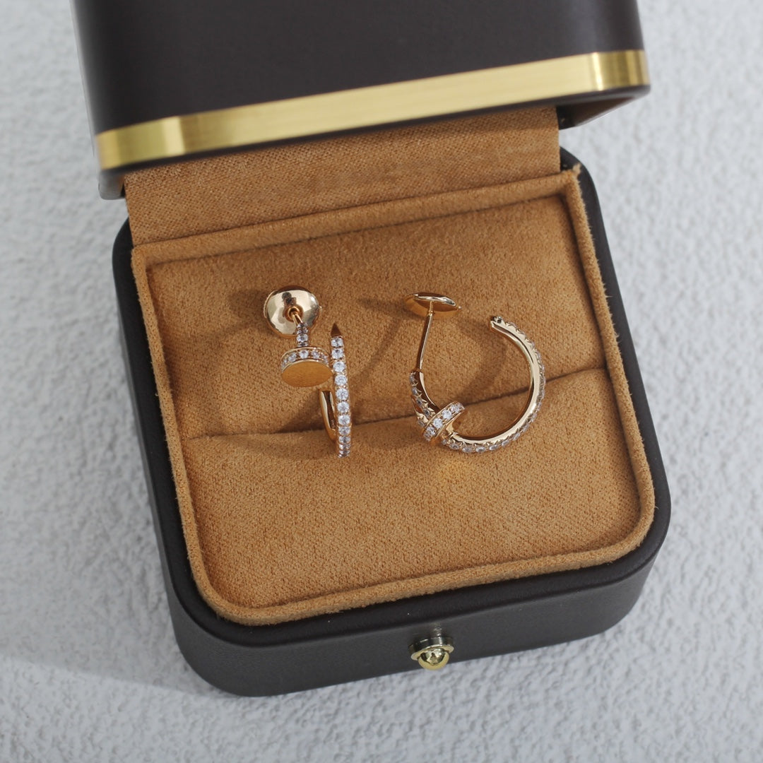 [Clara Jewels]JUSTE EARRINGS 12.75MM PINK GOLD DIAMOND