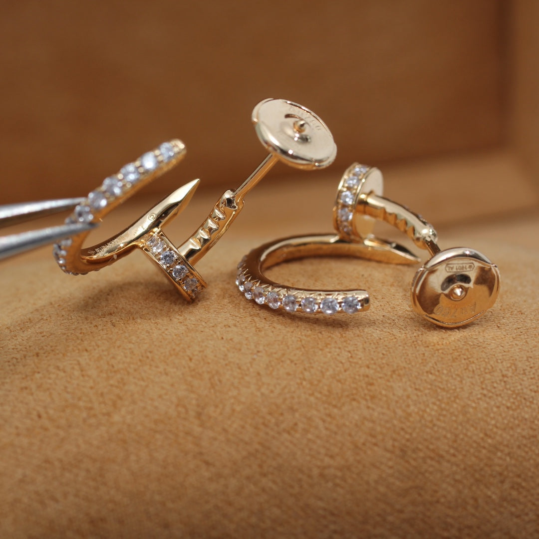 [Clara Jewels]JUSTE EARRINGS 12.75MM PINK GOLD DIAMOND