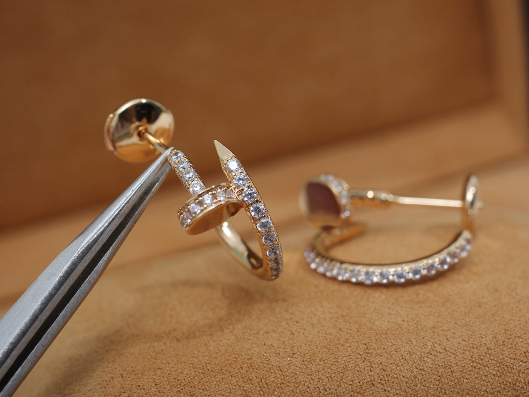 [Clara Jewels]JUSTE EARRINGS 12.75MM PINK GOLD DIAMOND