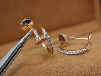 [Clara Jewels]JUSTE EARRINGS 12.75MM PINK GOLD DIAMOND
