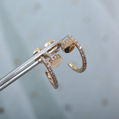 [Clara Jewels]JUSTE EARRINGS 12.75MM PINK GOLD DIAMOND