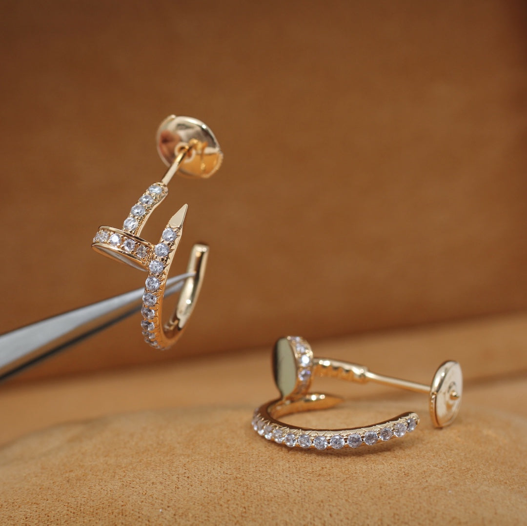 [Clara Jewels]JUSTE EARRINGS 12.75MM PINK GOLD DIAMOND