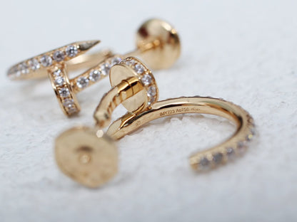 [Clara Jewels]JUSTE EARRINGS 12.75MM PINK GOLD DIAMOND