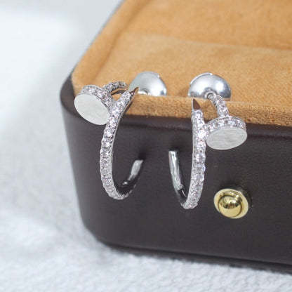 [Clara Jewels]JUSTE EARRINGS 12.75MM SILVER DIAMOND