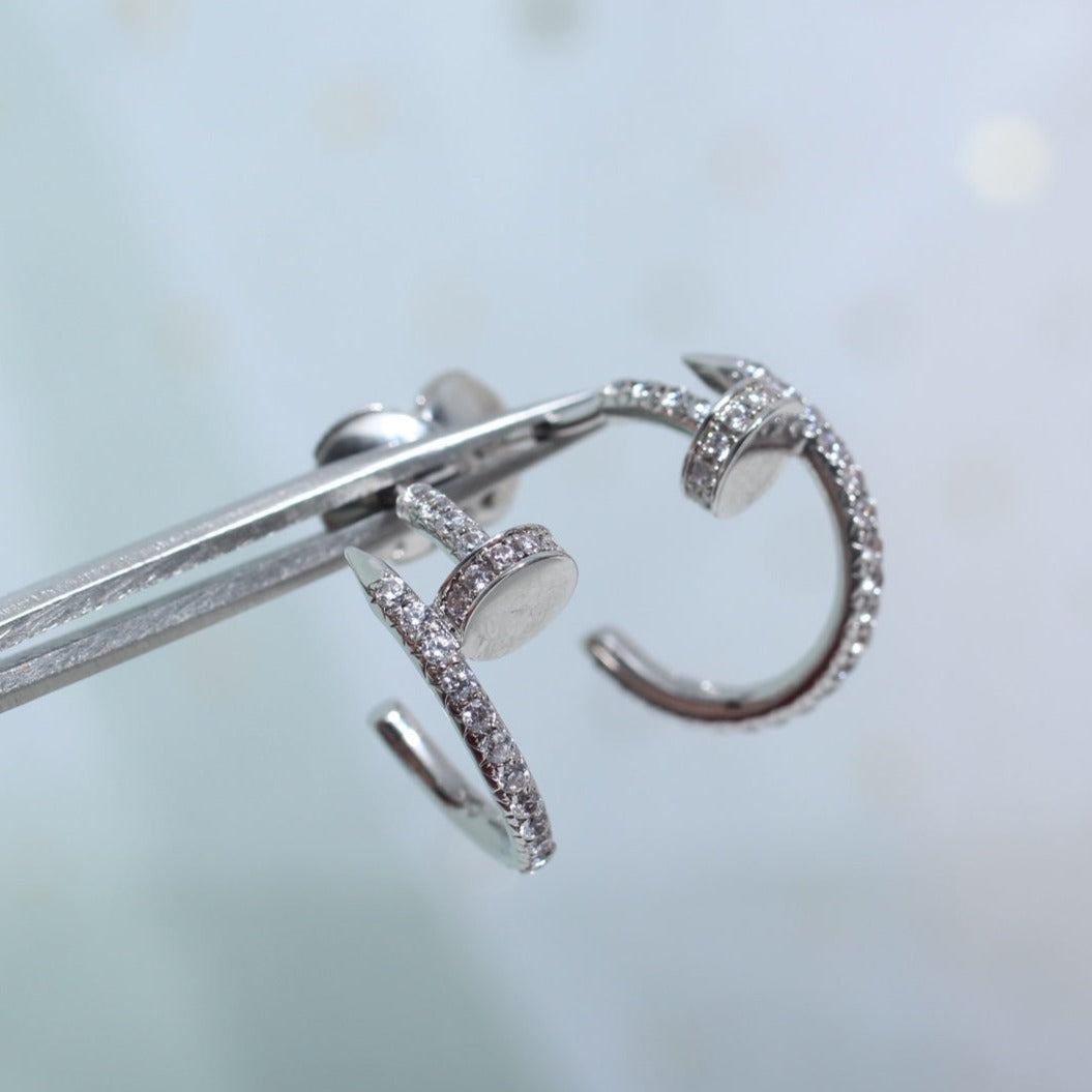 [Clara Jewels]JUSTE EARRINGS 12.75MM SILVER DIAMOND