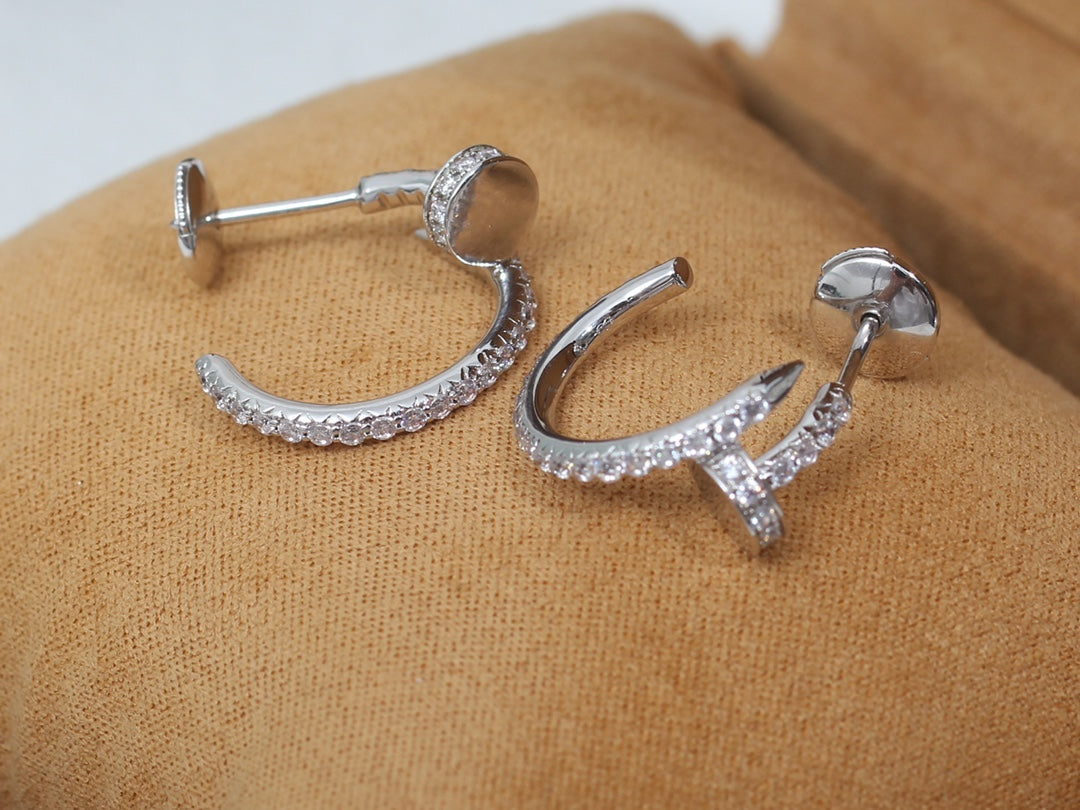 [Clara Jewels]JUSTE EARRINGS 12.75MM SILVER DIAMOND