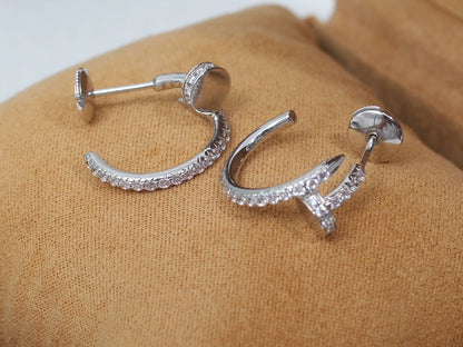 [Clara Jewels]JUSTE EARRINGS 12.75MM SILVER DIAMOND