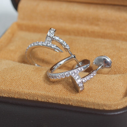 [Clara Jewels]JUSTE EARRINGS 12.75MM SILVER DIAMOND