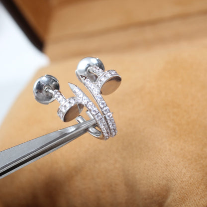 [Clara Jewels]JUSTE EARRINGS 12.75MM SILVER DIAMOND