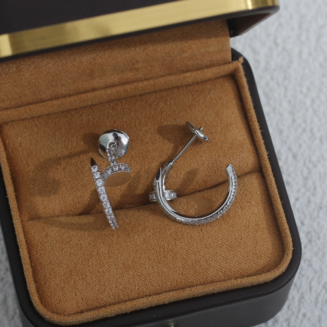 [Clara Jewels]JUSTE EARRINGS 12.75MM SILVER DIAMOND