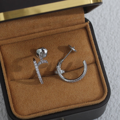 [Clara Jewels]JUSTE EARRINGS 12.75MM SILVER DIAMOND