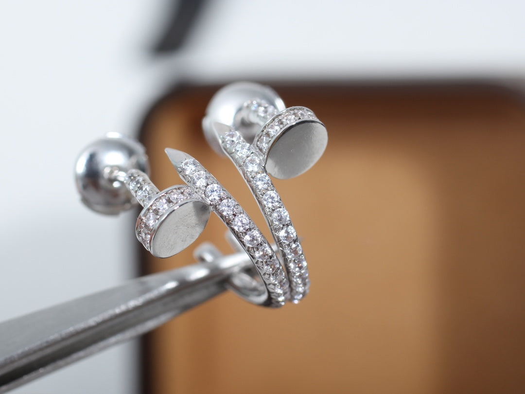 [Clara Jewels]JUSTE EARRINGS 12.75MM SILVER DIAMOND