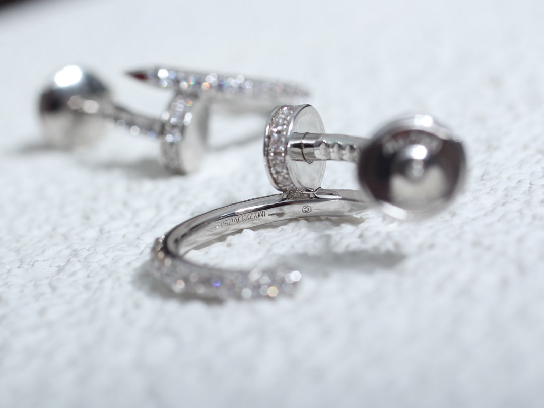 [Clara Jewels]JUSTE EARRINGS 12.75MM SILVER DIAMOND