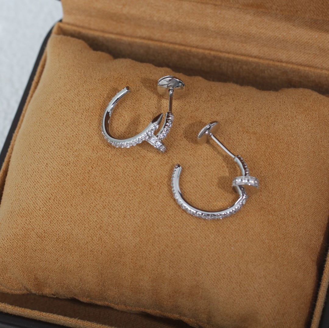 [Clara Jewels]JUSTE EARRINGS 12.75MM SILVER DIAMOND