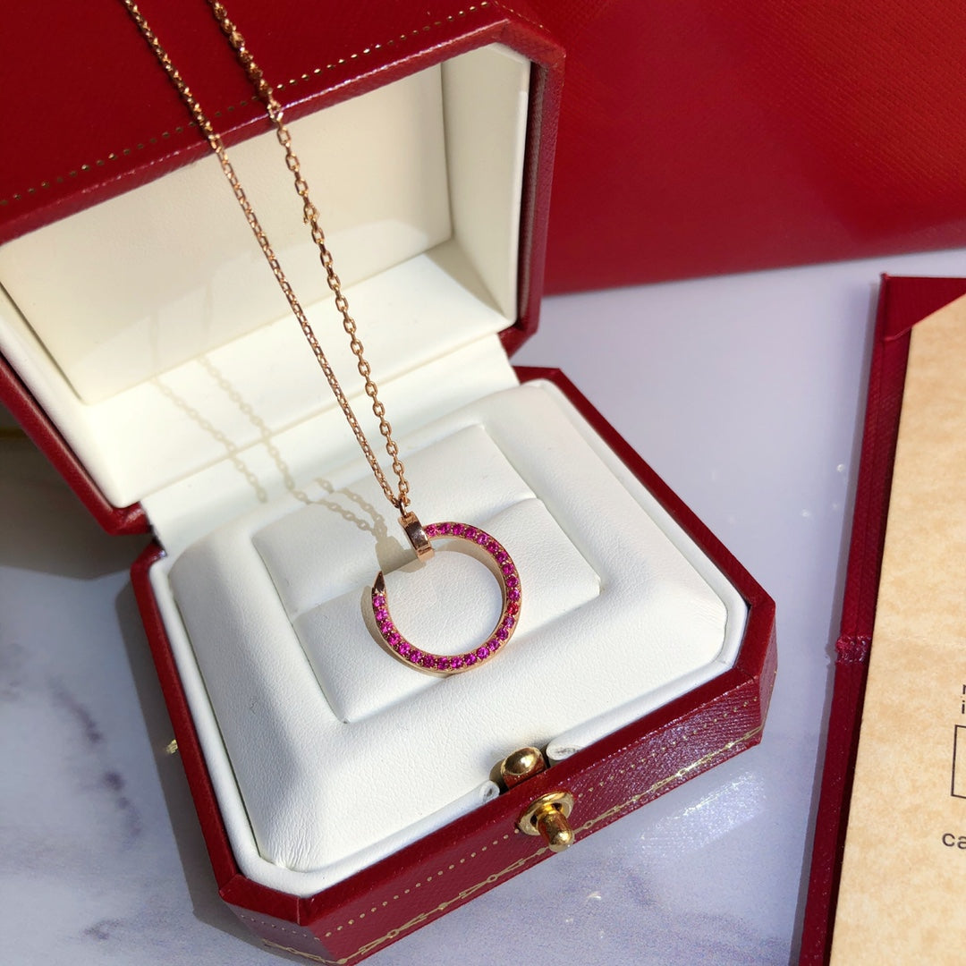 [Clara Jewels]JUSTE NECKLACE GOLD RED DIAMONDS