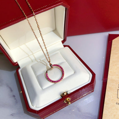 [Clara Jewels]JUSTE NECKLACE GOLD RED DIAMONDS