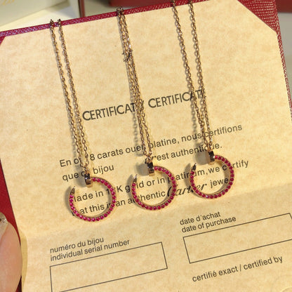 [Clara Jewels]JUSTE NECKLACE GOLD RED DIAMONDS