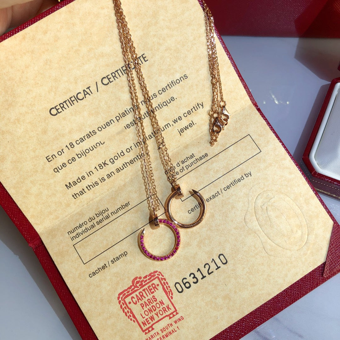 [Clara Jewels]JUSTE NECKLACE GOLD RED DIAMONDS