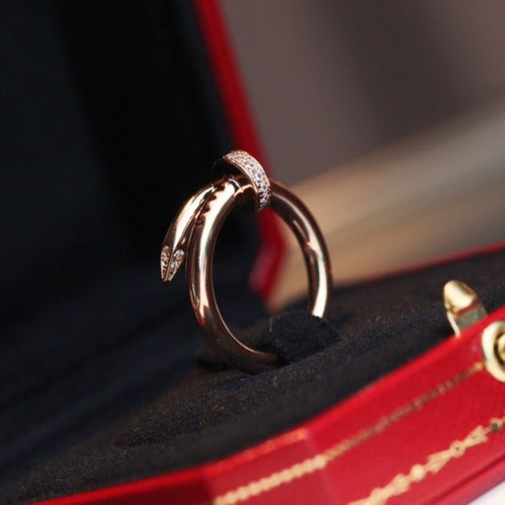 [Clara Jewels]JUSTE RING 2.65MM PINK GOLD DIAMOND