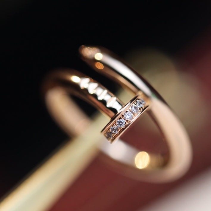 [Clara Jewels]JUSTE RING 2.65MM PINK GOLD DIAMOND