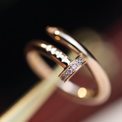 [Clara Jewels]JUSTE RING 2.65MM PINK GOLD DIAMOND