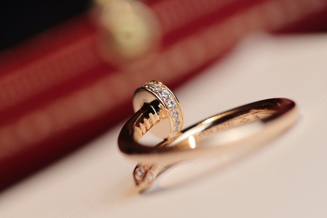 [Clara Jewels]JUSTE RING 2.65MM PINK GOLD DIAMOND