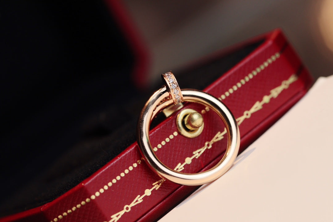 [Clara Jewels]JUSTE RING 2.65MM PINK GOLD DIAMOND