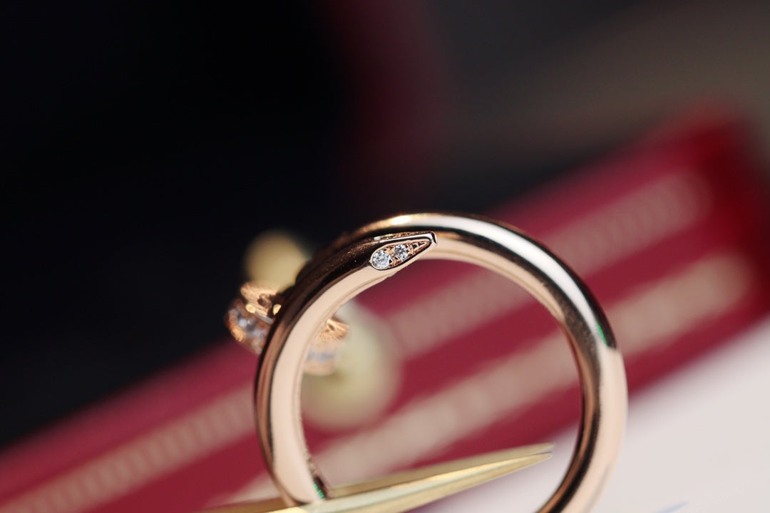 [Clara Jewels]JUSTE RING 2.65MM PINK GOLD DIAMOND