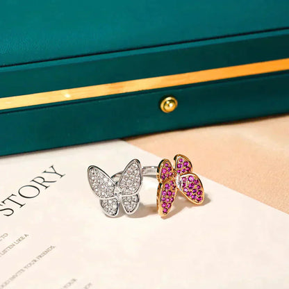 [Clara Jewels]TWIN BUTTERFLY DIAMOND RING